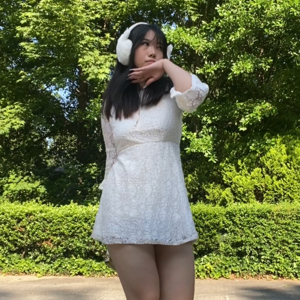 Cream dress. Size 16 in juniors